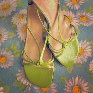 12 M BP Nordstrom Bright Green Patent Sandals